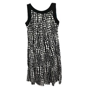 Perceptions Women's Sleeveless Distorted Square Pattern Midi Dress, Small